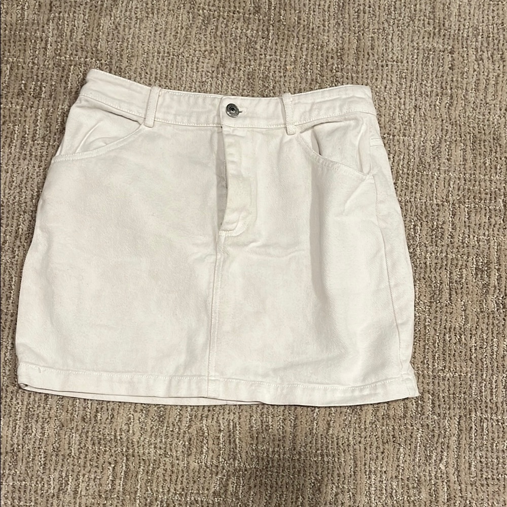 White Denim Skirt